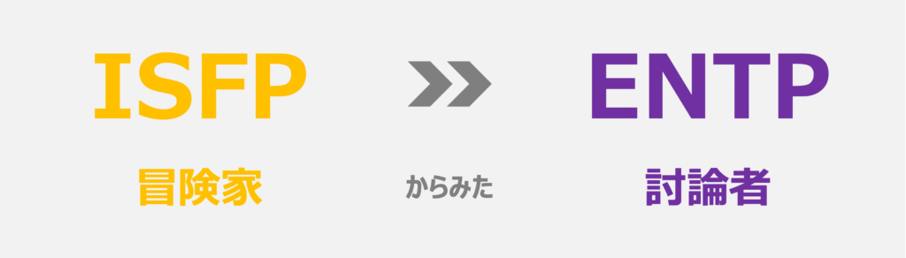 ISFP(冒険家)から見たENTP(討論者)